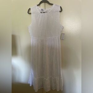White eyelet summer dress